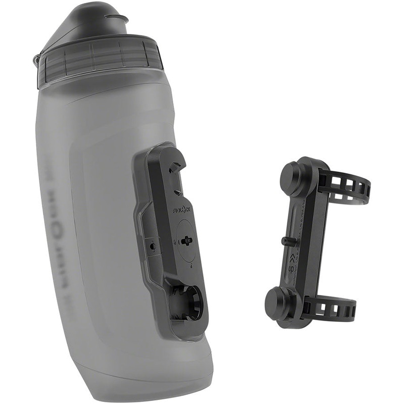 Fidlock TWIST Water Bottle Cage Set - Universal Base Mount Strap-On 590ml Smoke