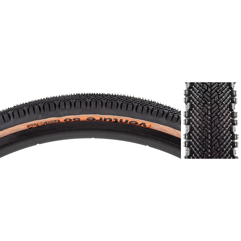 WTB Venture Tire 700x50C Folding Tubeless Ready Dual DNA Tubeless Ready Tanwall