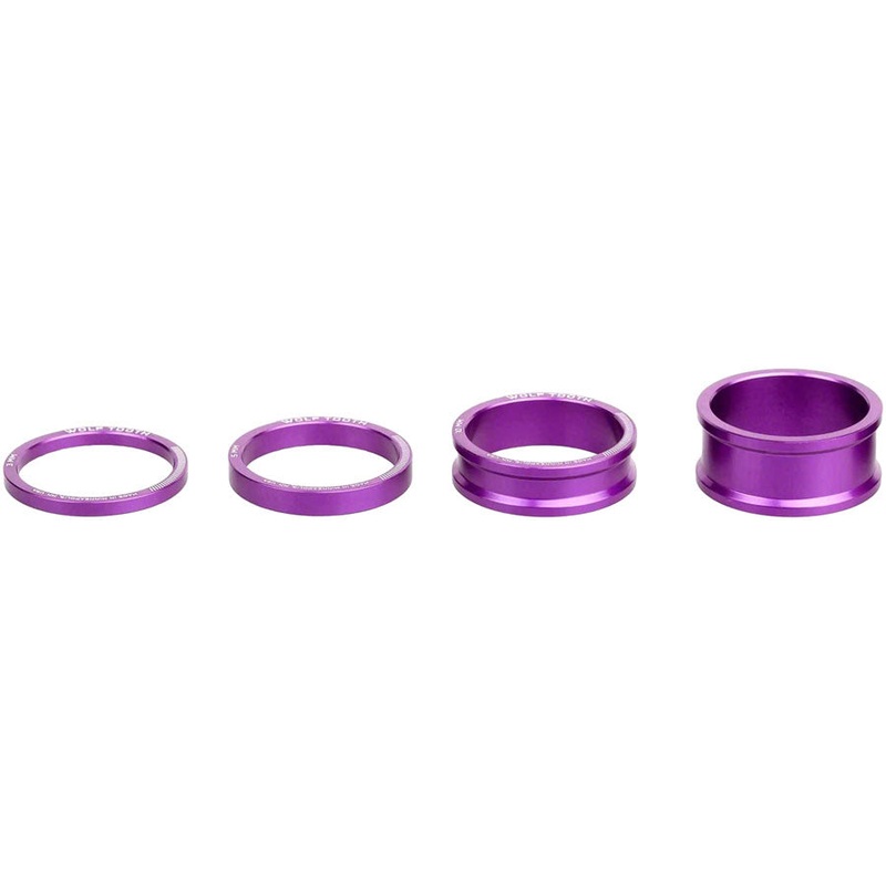 Wolf Tooth Precision Headset Stack Spacer Kit - 3mm 5mm  10mm 15mm Ultraviolet Purple