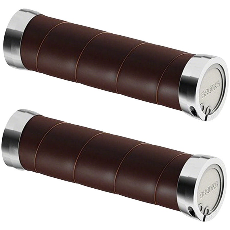 Brooks Slender Leather Grips - Brown 130/130mm