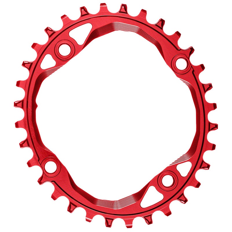 absoluteBLACK Oval 104 BCD Chainring - 32t 104 BCD 4-Bolt Narrow-Wide Red