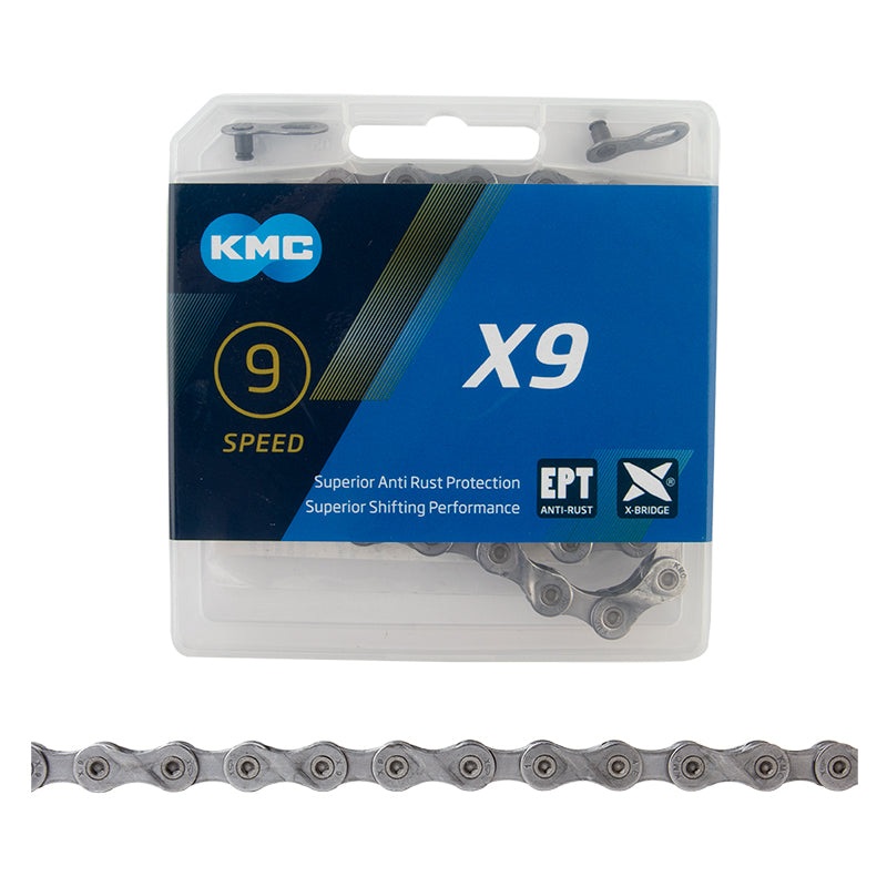 KMC X9 EPT Chain - 9-Speed 116 Links Gray