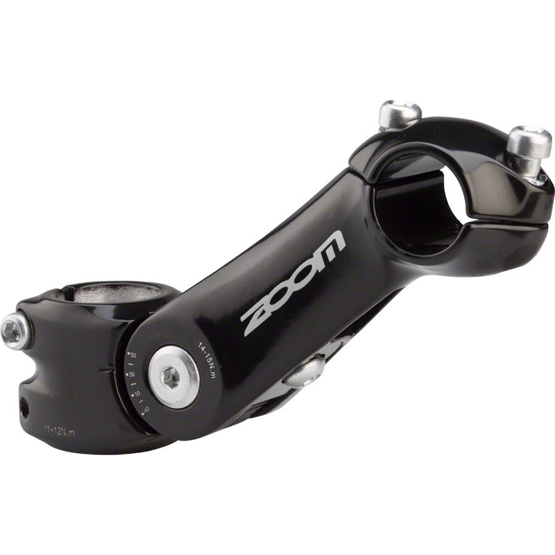 Zoom TDS-C297 Stem - 105mm 25.4mm Clamp Adjustable 1 1/8" Aluminum Black