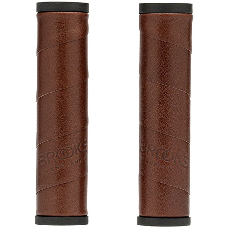 Brooks Willow Leather Grips - Antique Brown 130/130mm