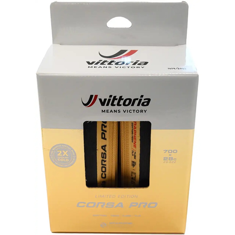 Vittoria Corsa Pro Gold LTD G2 TLR Tubeless Folding Road Tyre Twin Pack