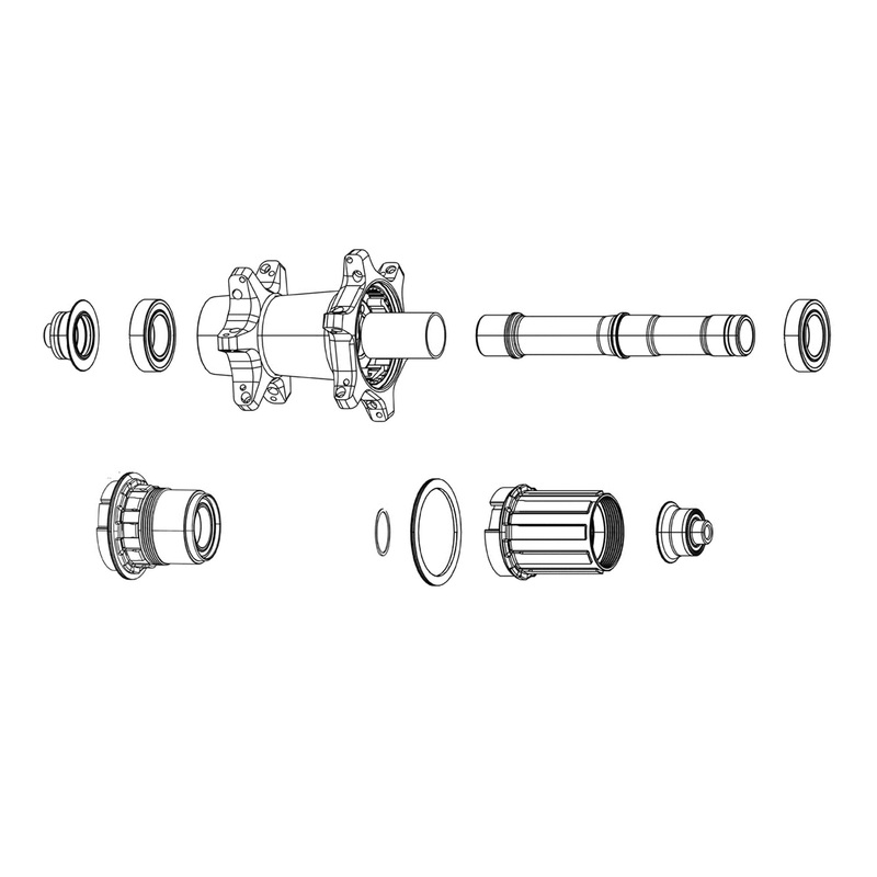 Zipp Hub Axle - Front - Zm2Sl (Including Wave Spring):