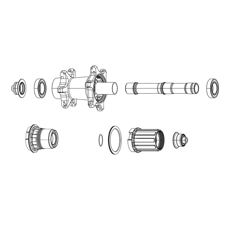 Zipp Wheel Axle End Cap Set Rear - 12X148 - Xd And 10/11Spd - Zm2 Hubs: