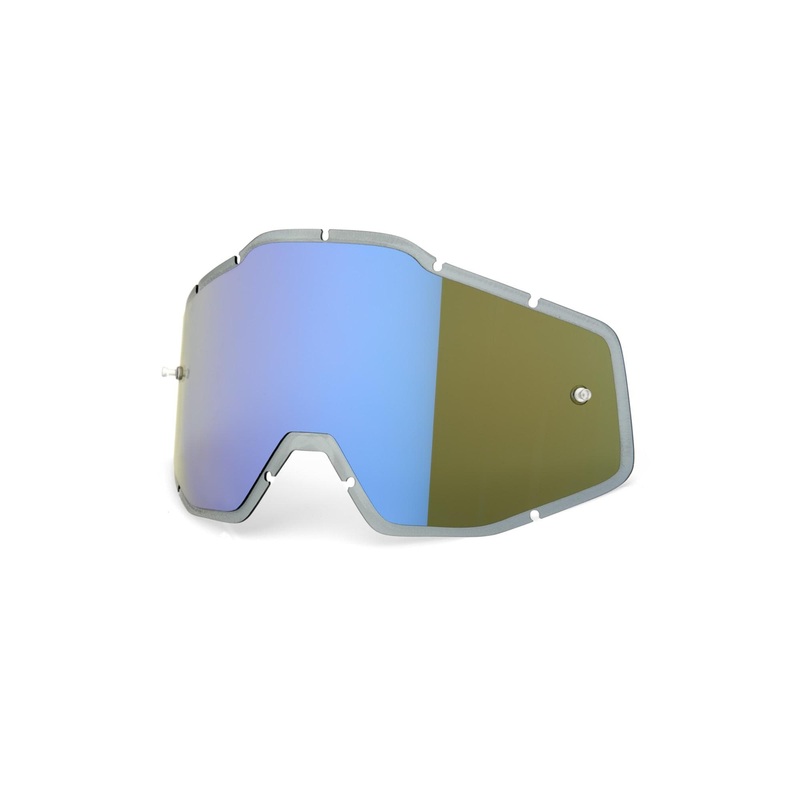 100% Accuri / Racecraft / Strata Anti-Fog Injected Replacement Lens Blue Mirror