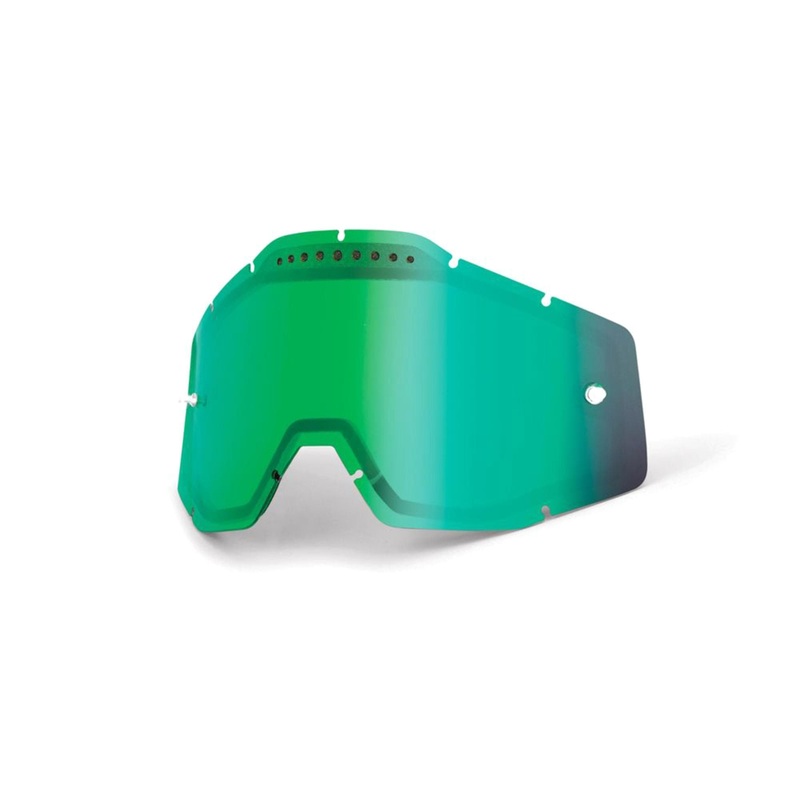 100% Accuri / Racecraft / Strata Vented Dual Pane Lens - Green Mirror