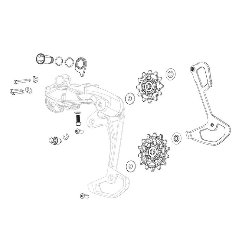 Sram Spare - Rear Derailleur Pulley Kit Red Xplr Axs (Includes 12T Upper And 12T Lower Ceramic Pulleys, 12.5Mm And 12.8Mm Titanium Pulley Screws, Grease):